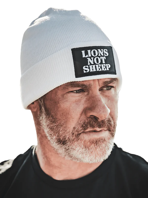 Lions Not Sheep OG Cuffed Beanie (White)