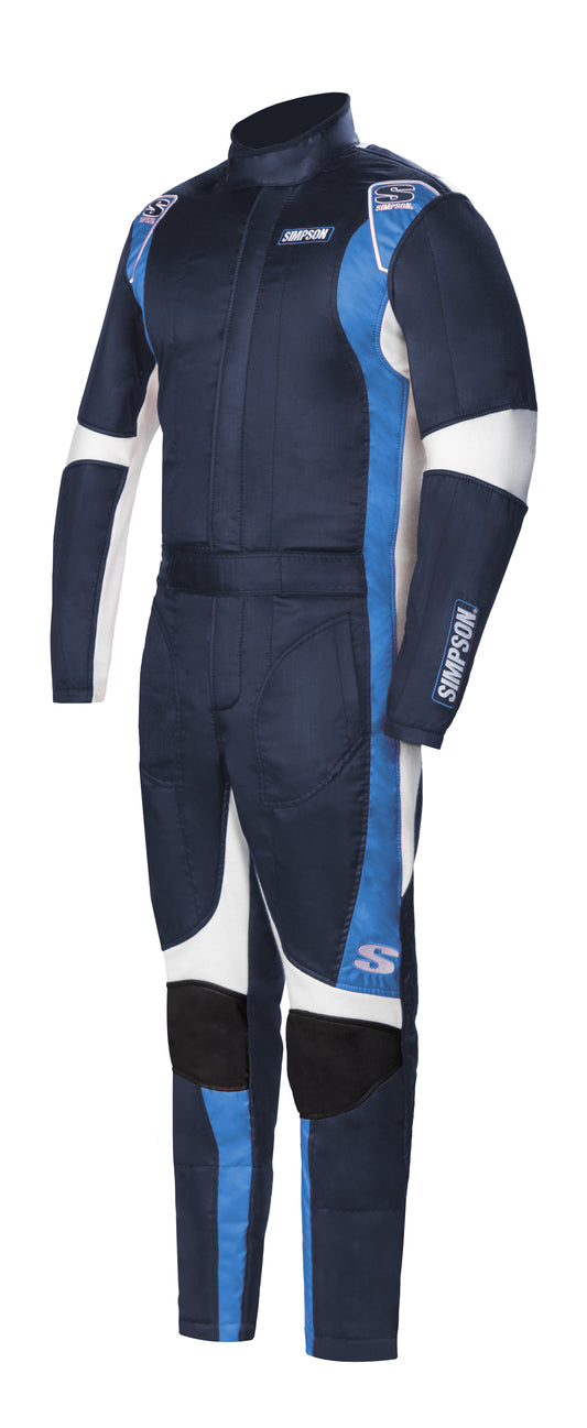 Supercoil Racing Suit Blue - LGLarge - Navy/Bush Blue/White
