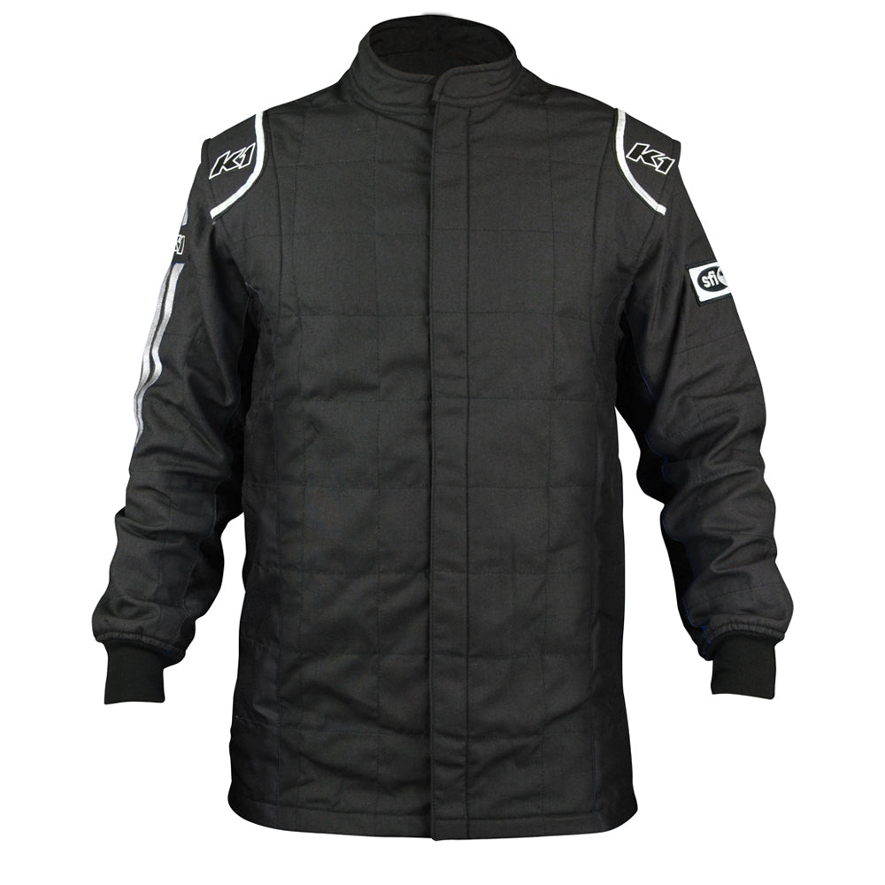 K1 Sportsman Adult Nomex® Fire Jacket - SFI 3.2A/5 - Black, White - Small 48