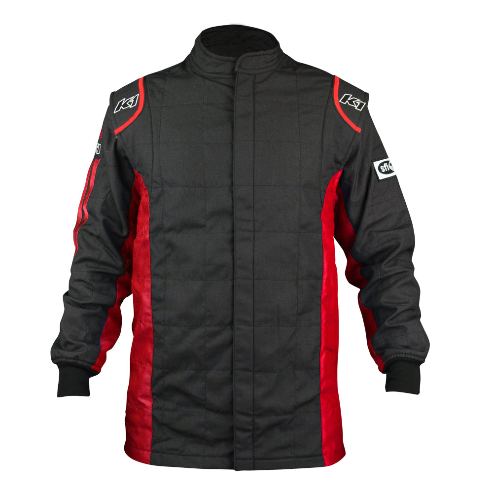 K1 Sportsman Adult Nomex® Fire Jacket - SFI 3.2A/5 - Black, Red - Small 48