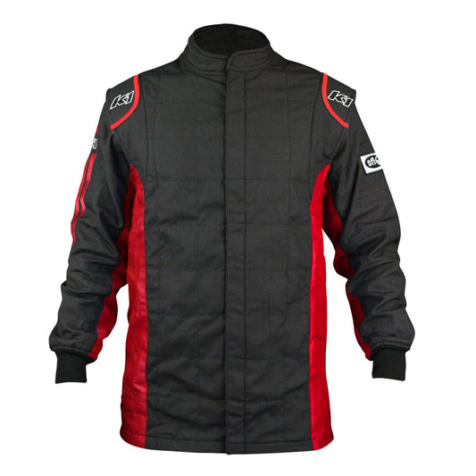 K1 Sportsman Adult Nomex® Fire Jacket - SFI 3.2A/5 - Black, Red - Large 56