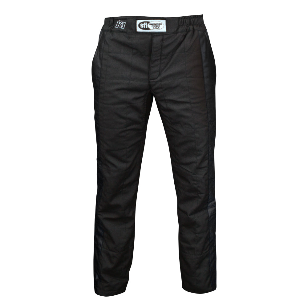 K1 Sportsman Adult Nomex® Fire Pants - SFI 3.2A/5 - Black, White - Small 48