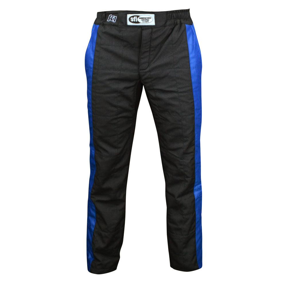 K1 Sportsman Adult Nomex® Fire Pants - SFI 3.2A/5 - Black, Blue - Large/XL 58