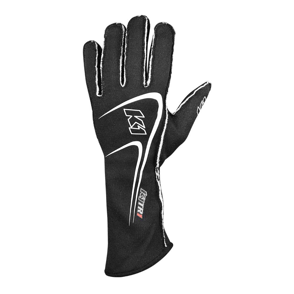 K1 Track 1 Youth Nomex® Auto Racing Gloves - SFI 3.3/5 - Black - 4XS