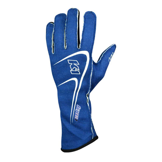 K1 Track 1 Youth Nomex® Auto Racing Gloves - SFI 3.3/5 - Blue,  XS